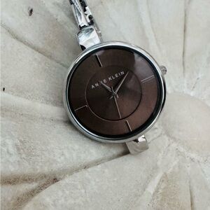 Anne Klein Silver Watch with Tan face